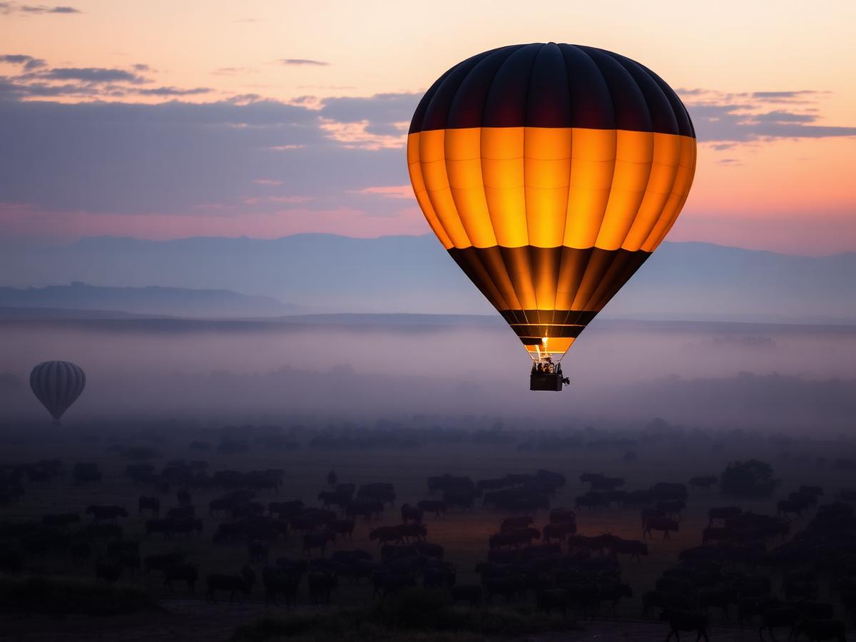 Hot Air Balloon Over the Mara